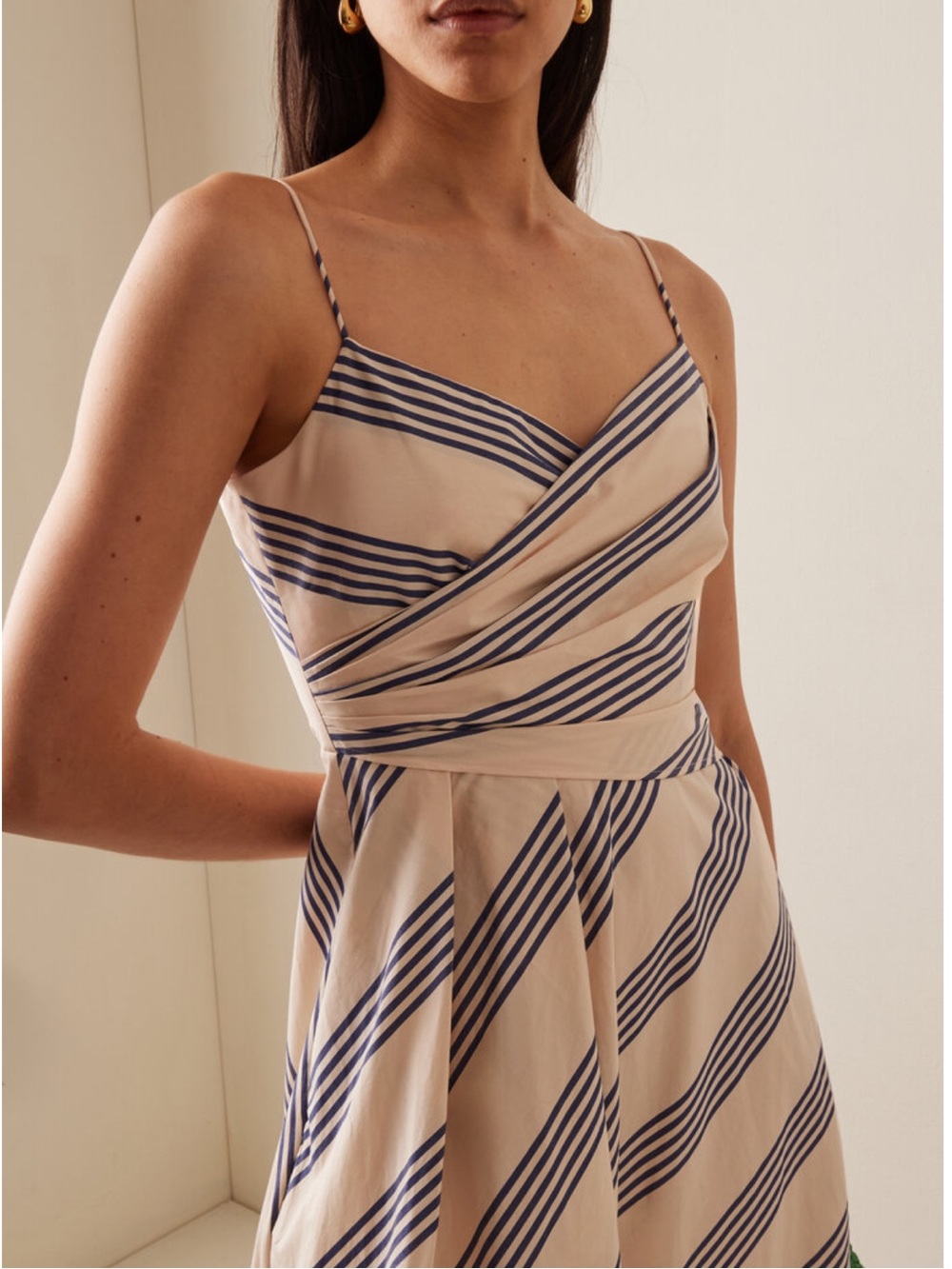 Staud Sarah Dress Marine Bayadere Stripe Wrap Maxi Size 0